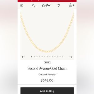 Catbird second Ave gold chain- pristine condition